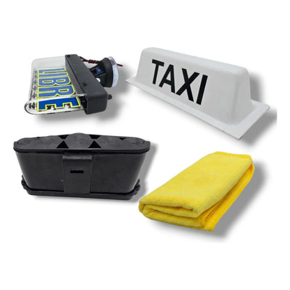 Kit Del Taxista, Letrero Luminoso, Marimba Y Copete Taxi Neg Negro