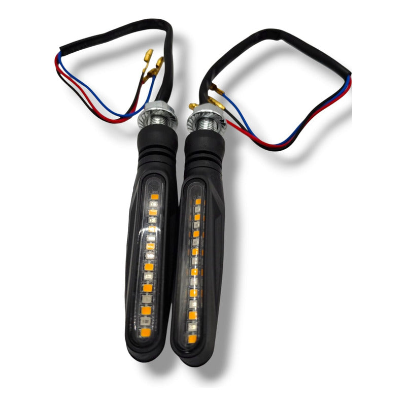 Par Direccionales Led Universales Para Motocicleta Rojo